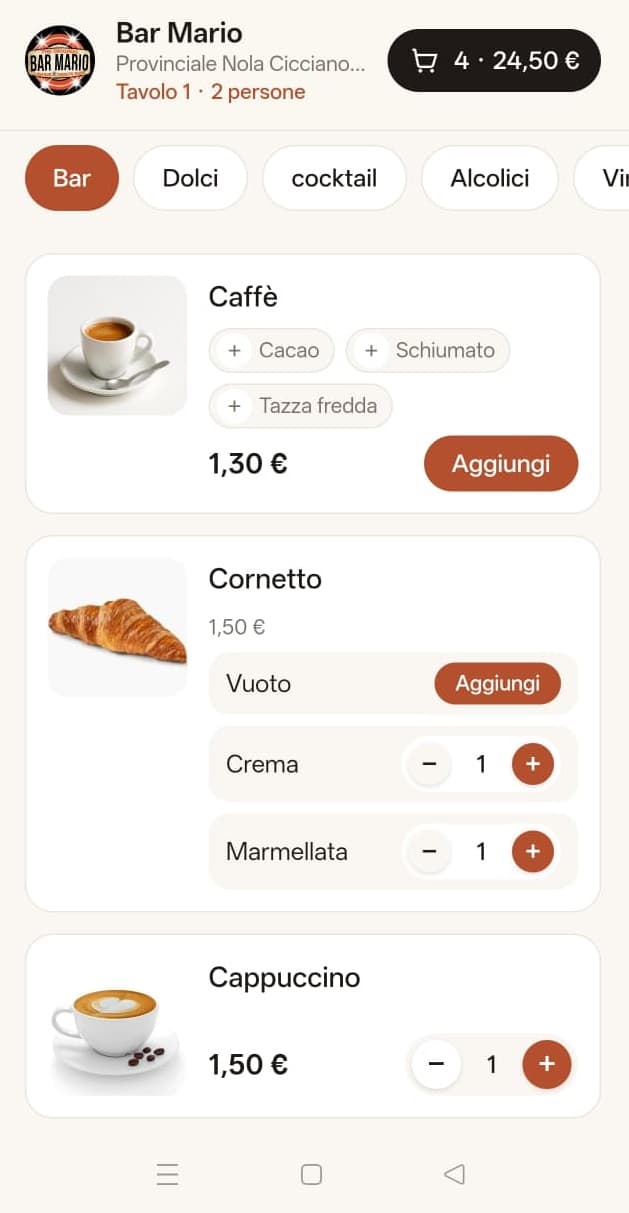 Quello che vede il cliente